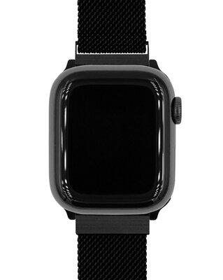 brățară din oțel inoxidabil Hirsch Milanaise L 30161450-5, negru, magnetică, lungime L, Quick Release