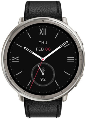 Amazfit Active 2 Premium (Round) Black Leather (+ curea de rezervă)