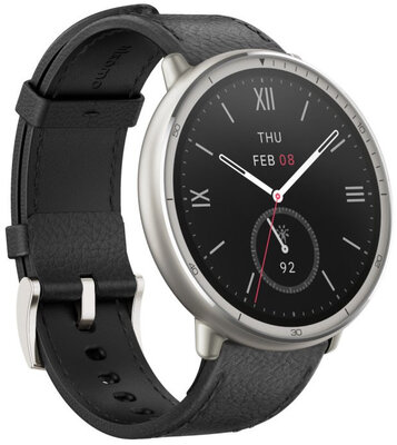 Amazfit Active 2 Premium (Round) Black Leather (+ curea de rezervă)