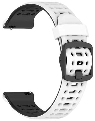 Curea din silicon Ricardo Pejo 22mm, White/Black, Quick Release