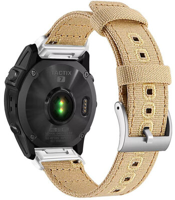 Curea Ricardo Nylon 22mm (pentru Garmin Fenix 8/7/6 (47mm), Epix 2 etc.), bej, QuickFit