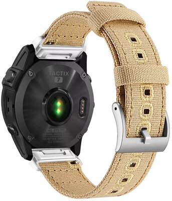 Ricardo 26mm Nylon Strap (pentru Garmin Fenix 8/7X/6X (51mm), Tactix etc.), bej, QuickFit