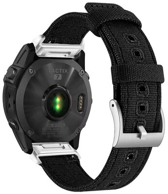 Curea Ricardo Nylon 22mm (pentru Garmin Fenix 8/7/6 (47mm), Epix 2 etc.), negru V5, QuickFit