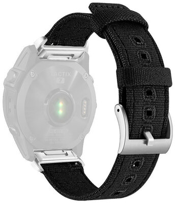 Curea de nailon Ricardo 22mm (pro Garmin Fenix 8/7/6 (47mm), Epix 2 aj.), culoarea neagră V5, QuickFit