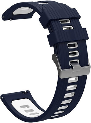 Ricardo curea de silicon 22mm (pentru Garmin Venu, Forerunner 255, Vívoactive 4, etc.), albastru și alb V1, eliberare rapidă