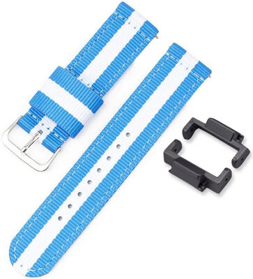 Curea textilă Ricardo 16mm (pentru Casio G-Shock GA-2100/GA-2110, DW-5600, GW-6900), albastru, NATO, + adaptor gri
