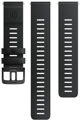Polar Silicone Strap 20mm, negru, dimensiune S, M/L, eliberare rapidă, plată