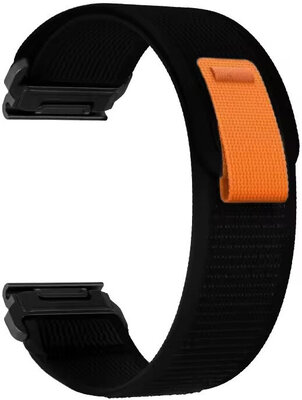 Curea de nailon Ricardo 20mm (pro Garmin Fenix 8/7/6 (47mm), Epix 2 aj.), culoarea neagră V1, QuickFit