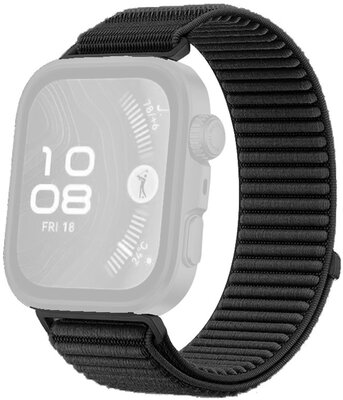Curea de nailon Ricardo (pro Huawei Watch Fit 4), culoarea neagră