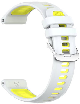 Curea din silicon Ricardo Gressoney 22mm (pentru Garmin Forerunner 970), White/Yellow