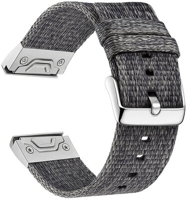 Curea de nailon Ricardo 20mm (pro Garmin Fenix 8/7S/6S (43mm), aj.), culoarea gri V2, QuickFit