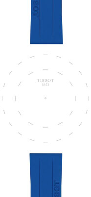 Curea de silicon T852.051.023 18mm, culoarea albastră, Quick Release