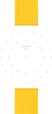 Curea de silicon Tissot T852.050.993 22mm, culoarea galbenă, Quick Release