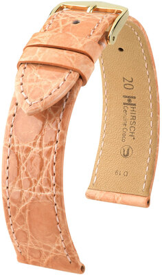Curea din piele Hirsch Genuine Croco 18900822-7, culoarea portocaliu, piele de crocodil, Quick Release