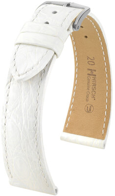Hirsch Genuine Croco Leather Strap L 18920800-2, alb, piele de crocodil, lungime L, eliberare rapidă