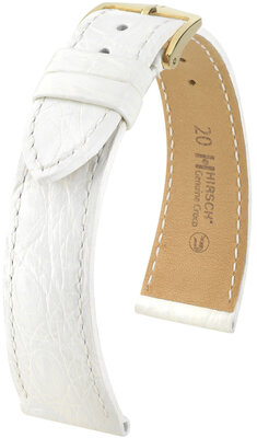 Hirsch Genuine Croco Leather Strap L 18920800-7, alb, piele de crocodil, lungime L, eliberare rapidă