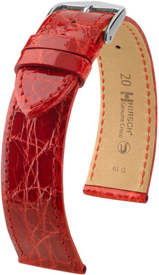 Curea din piele Hirsch Genuine Croco L 18920820-2, roșu, piele de crocodil, lungime L, eliberare rapidă