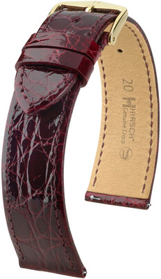 Hirsch Genuine Croco Leather Strap L 18920860-7, roșu, piele de crocodil, lungime L, eliberare rapidă