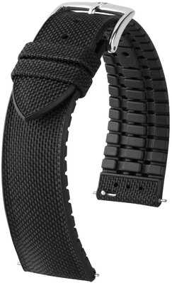 Curea din piele artificială Hirsch Arne 0925090150-2, culoarea neagră, Quick Release