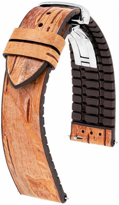 Curea din piele artificială Hirsch Birch 0921045110-2, culoarea maro, Quick Release