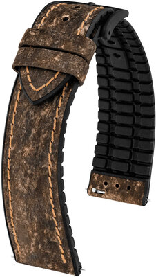 Curea din piele artificială Hirsch Stone 0925044110-5, culoarea maro, Quick Release
