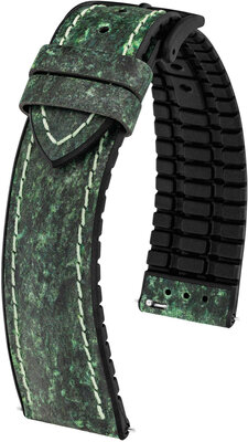 Curea din piele artificială Hirsch Stone 0925044140-5, culoarea verde, Quick Release
