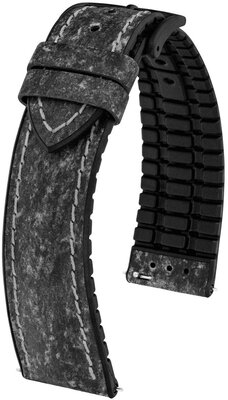 Curea din piele artificială Hirsch Stone 0925044150-5, culoarea neagră, Quick Release