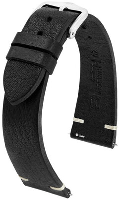 Curea din piele Hirsch Bagnore 05502150-2, culoarea neagră, piele de vițel, Quick Release