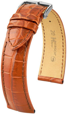 Curea din piele Hirsch Baron L 08404079-2, portocaliu, piele de crocodil, lungime L