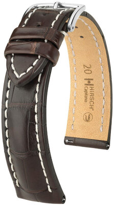 Curea din piele Hirsch Capitano L 04807019-2, maro, piele de aligator, lungime L, eliberare rapidă