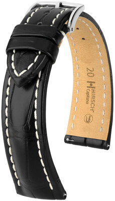 Curea din piele Hirsch Capitano L 04807059-2, negru, piele de aligator, lungime L, eliberare rapidă