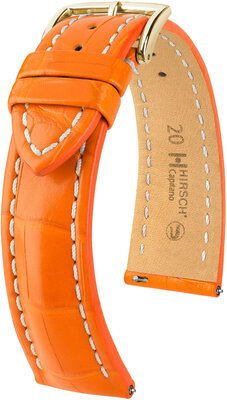 Curea din piele Hirsch Capitano L 04807076-1, portocaliu, piele de aligator, lungime L, eliberare rapidă