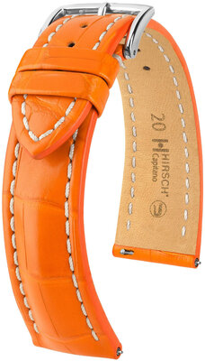 Curea din piele Hirsch Capitano L 04807076-2, portocaliu, piele de aligator, lungime L, eliberare rapidă