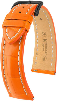 Curea din piele Hirsch Capitano L 04807076-5, portocaliu, piele de aligator, lungime L, eliberare rapidă