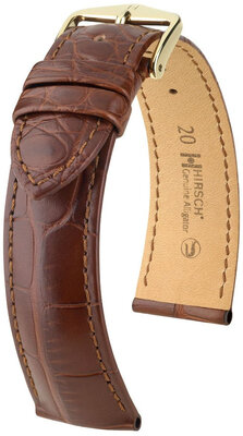 Curea din piele Hirsch Genuine Alligator L 10220719NQ-1, maro, piele de aligator, lungime L