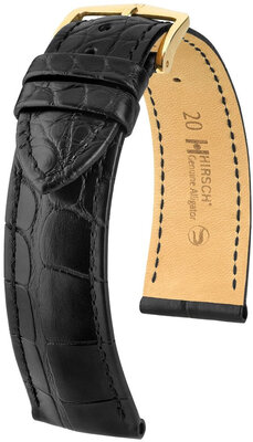 Curea din piele Hirsch Genuine Alligator L 10220759NQ-1, negru, piele de aligator, lungime L