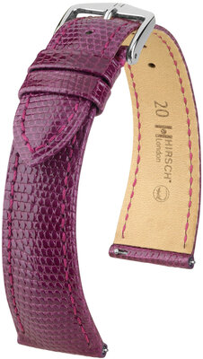 Curea din piele Hirsch London 04366187-2, culoarea violet, piele de șopârlă, Quick Release