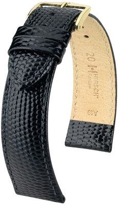 Curea din piele Hirsch Rainbow 12302650NQ-1, culoarea neagră, piele de vițel