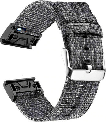 Curea de nailon Ricardo 20mm (pro Garmin Fenix 8/7S/6S (43mm), aj.), culoarea gri V3, QuickFit