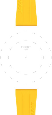 Curea de silicon Tissot T852.050.994 20mm, culoarea galbenă, Quick Release