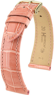 Curea din piele Hirsch London 04307123-7, culoarea roz, piele de aligator, Quick Release