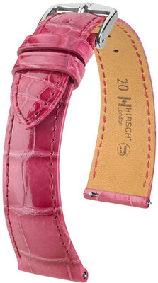 Curea din piele Hirsch London 04307124-2, culoarea roz, piele de aligator, Quick Release