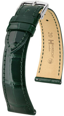 Curea din piele Hirsch London 04307141-2, culoarea verde, piele de aligator, Quick Release