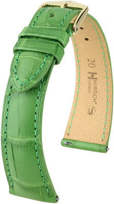 Curea din piele Hirsch London 04307142-7, culoarea verde, piele de aligator, Quick Release