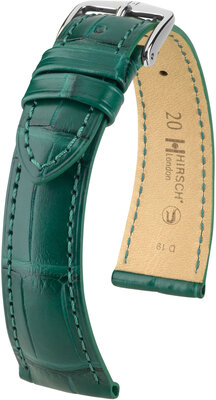 Curea din piele Hirsch London 04307149-2, culoarea verde, piele de aligator, Quick Release