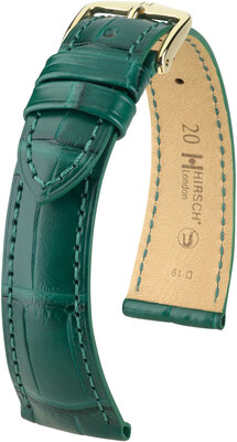 Curea din piele Hirsch London 04307149-7, culoarea verde, piele de aligator, Quick Release