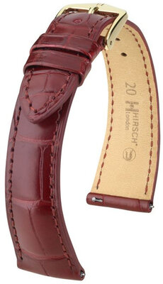 Curea din piele Hirsch London 04307169-7, culoarea roșie, piele de aligator, Quick Release