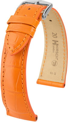 Curea din piele Hirsch London 04307176-2, culoarea portocaliu, piele de aligator, Quick Release