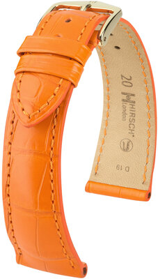 Curea din piele Hirsch London 04307176-7, culoarea portocaliu, piele de aligator, Quick Release