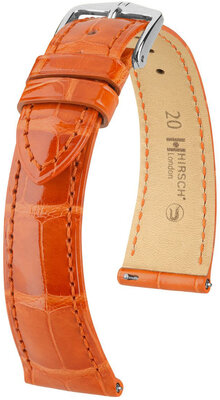 Curea din piele Hirsch London 04307177-2, culoarea portocaliu, piele de aligator, Quick Release